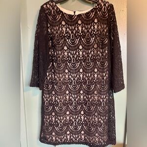 RNStudio by RONNINICOLE Elegant Black Lace with Nude Lining Dress